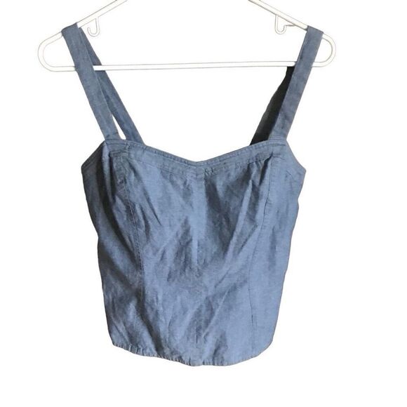 Loft chambray blue cami tank with Size 8 elastic back New with tags - Picture 1 of 3